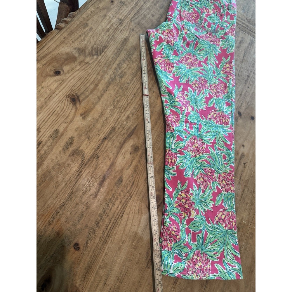 Lilly Pulitzer Worth Straight Jeans Sz 14 Spike The Punch Orchid Pink Pineapple - Picture 12 of 14